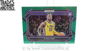 2023-24 Panini Prizm Draft Picks Green Prizm Variations KJ Williams #28 RC