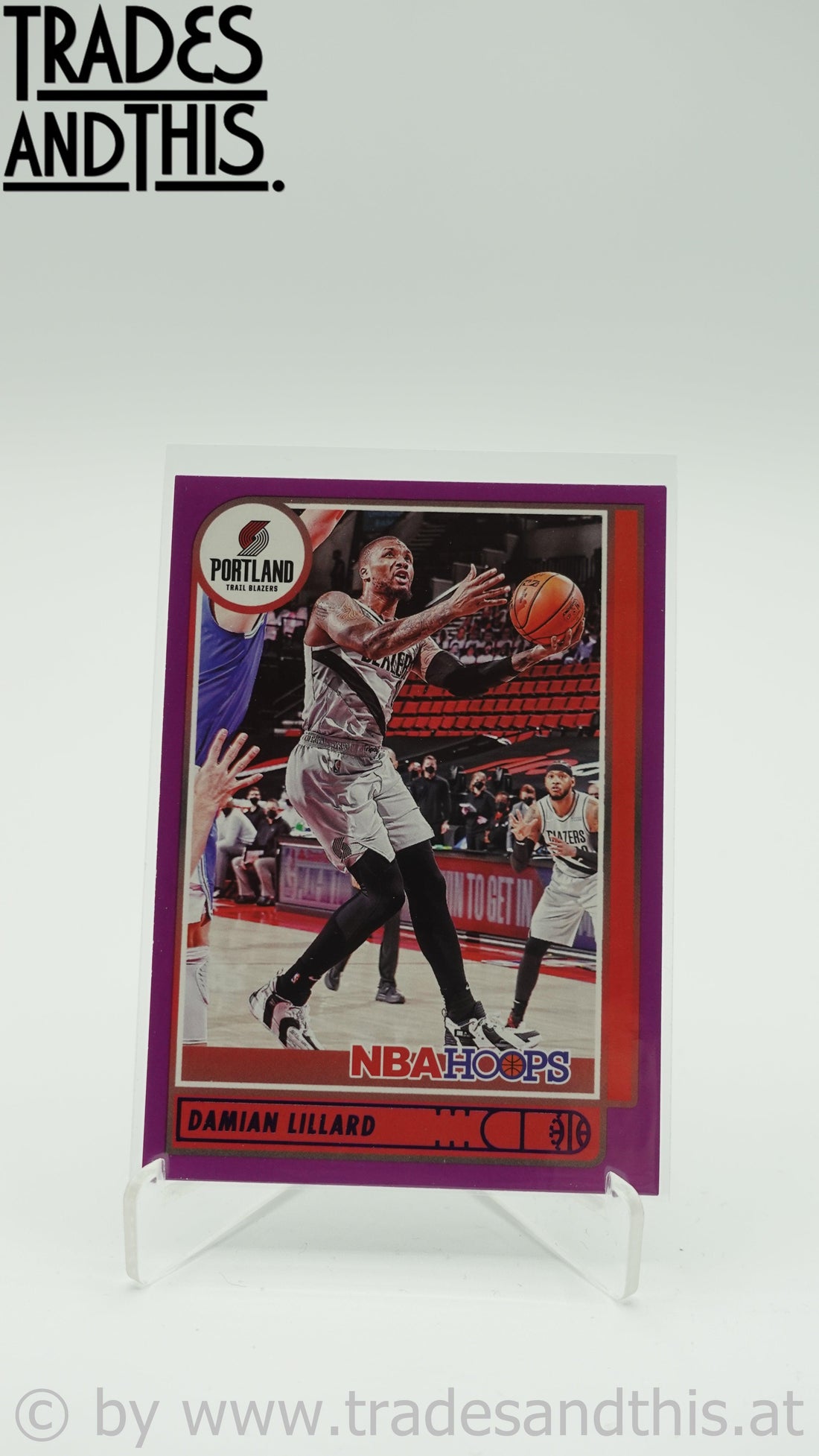 2021-22 Panini Hoops Basketball Purple Damian Lillard #61 - Trades and This e.U.