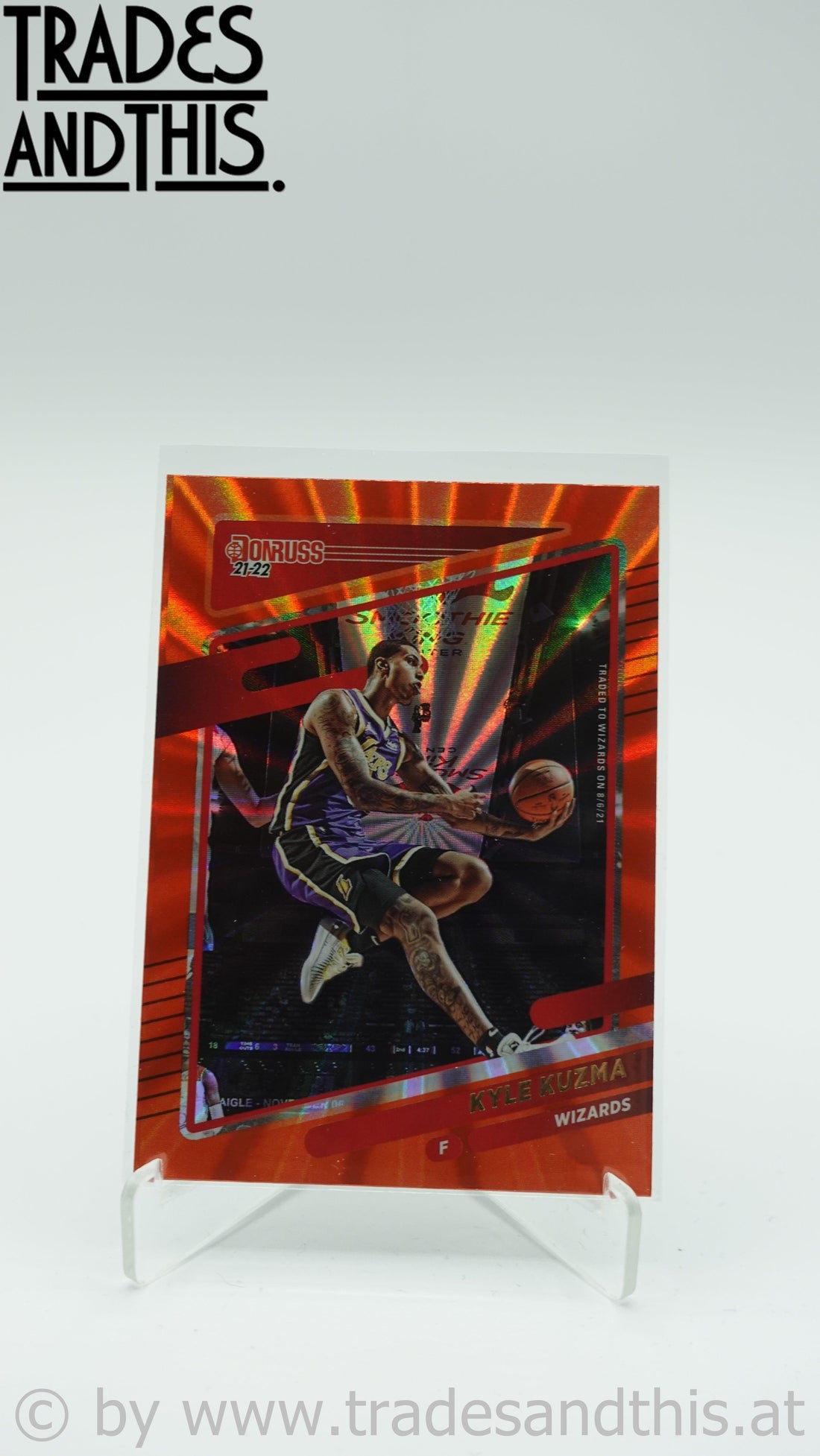 2021-22 Donruss Basketball Holo Orange Laser Kyle Kuzma #166 - Trades and This e.U.