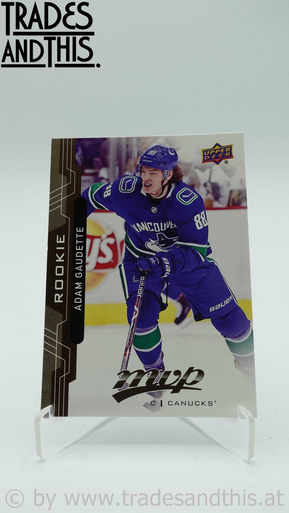 2018-19 Upper Deck MVP Adam Gaudette #234 RC - Trades and This e.U.