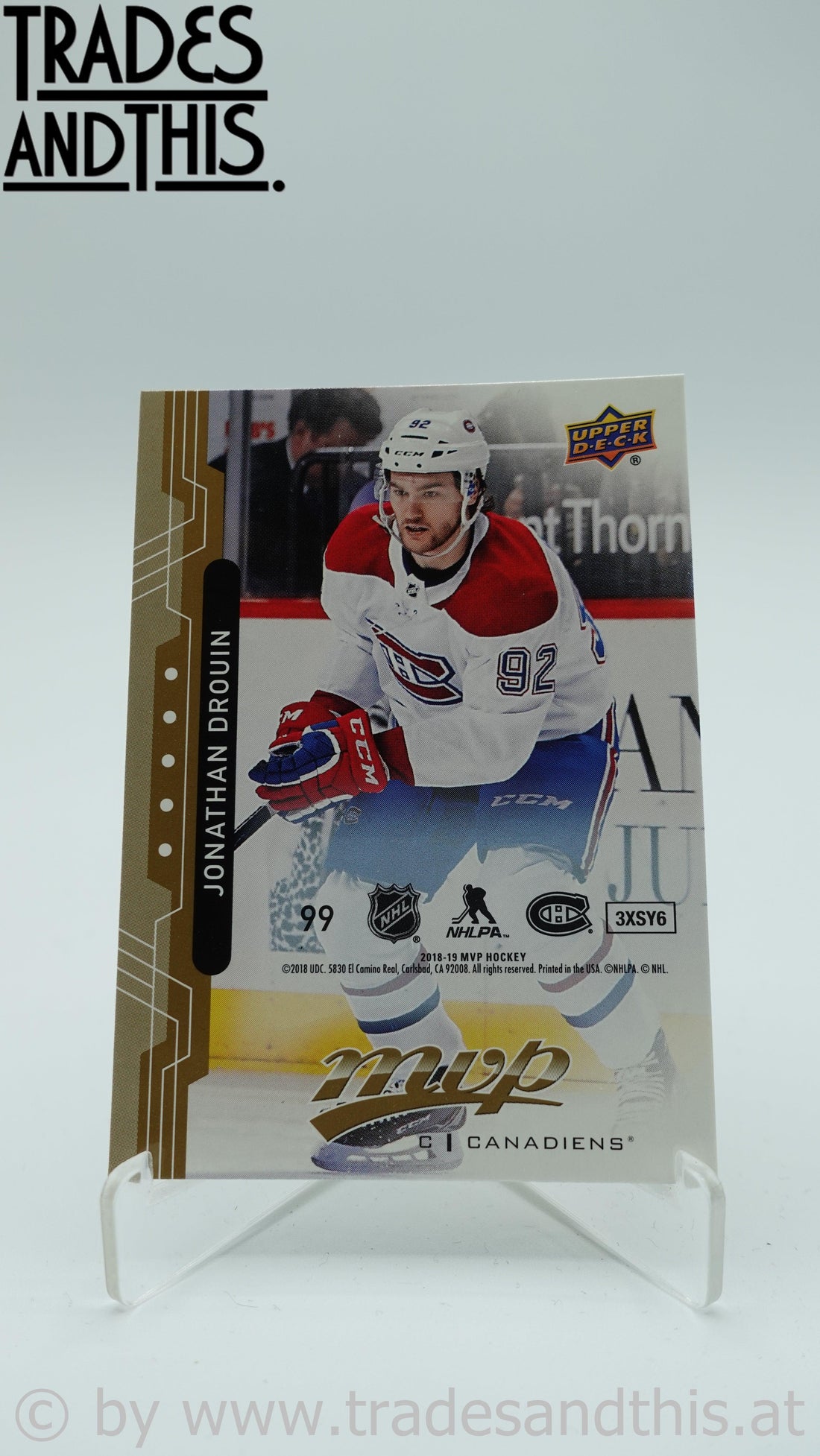 2018-19 Upper Deck MVP Puzzle Jonathan Drouin #99 - Trades and This e.U.