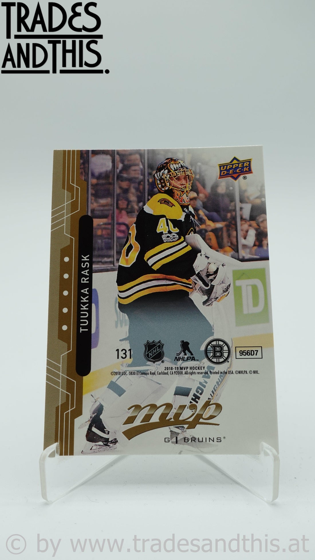 2018-19 Upper Deck MVP Puzzle Tuukka Rask #131 - Trades and This e.U.