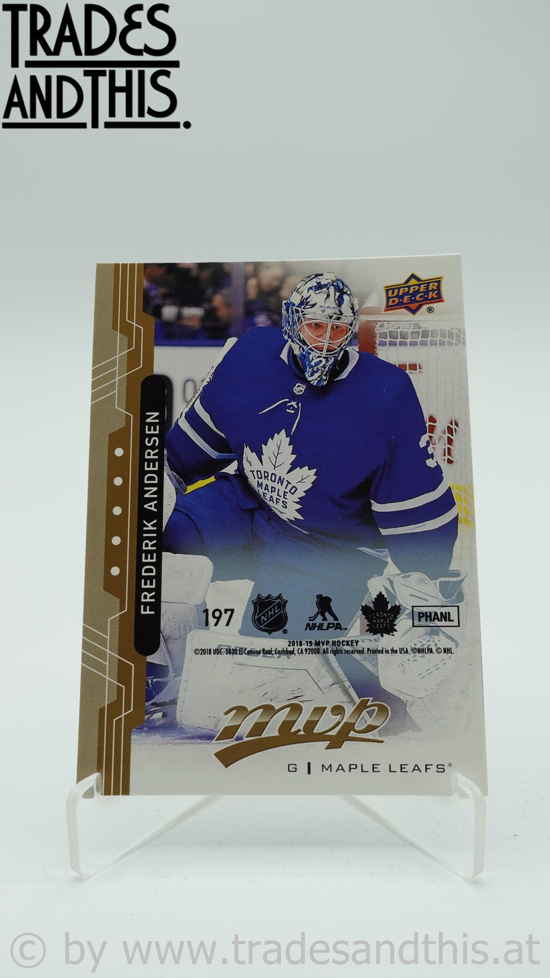 2018-19 Upper Deck MVP Puzzle Frederik Andersen #197 - Trades and This e.U.