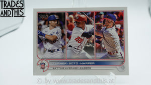 2022 Topps Series 1 NL Batting Avg Leaders Trea Turner - Juan Soto - Bryce Harper #59