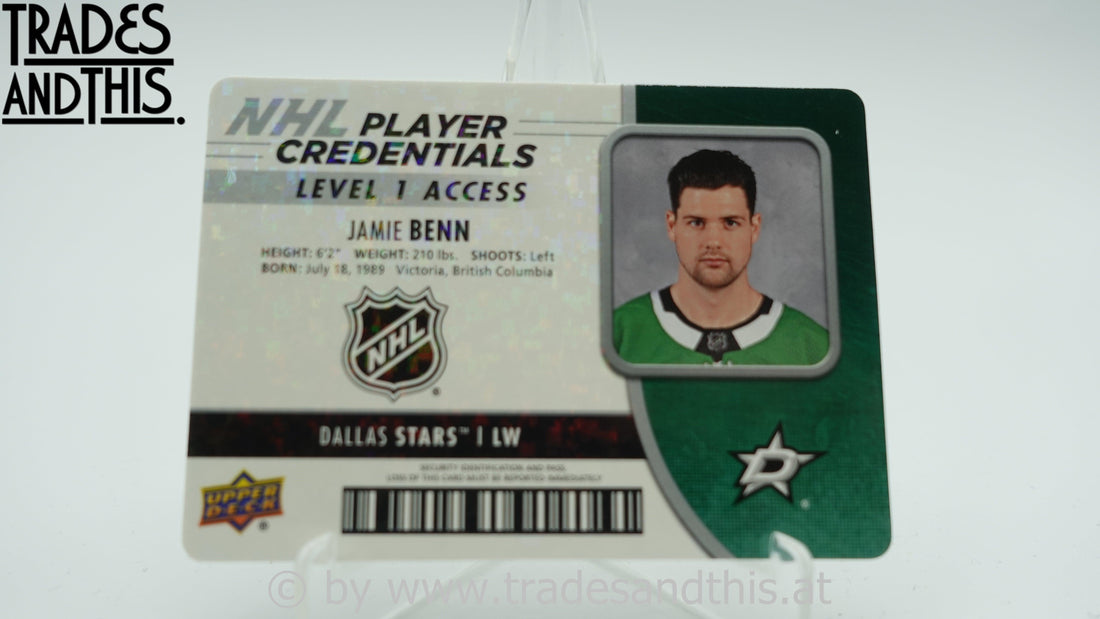 2018-19 Upper Deck MVP NHL Player Credentials Level 1 Access Jamie Benn #NHL-JB - Trades and This e.U.