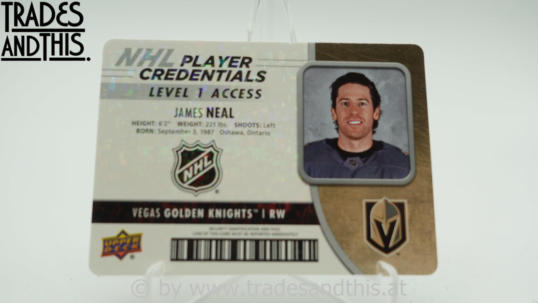 2018-19 Upper Deck MVP NHL Player Credentials Level 1 Access James Neal #NHL-JN - Trades and This e.U.