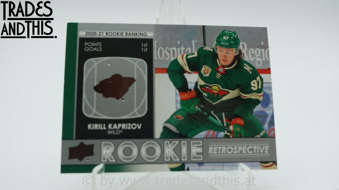 2021-22 Upper Deck Series 1 Rookie Retrospective Kirill Kaprizov #RR-1 - Trades and This e.U.