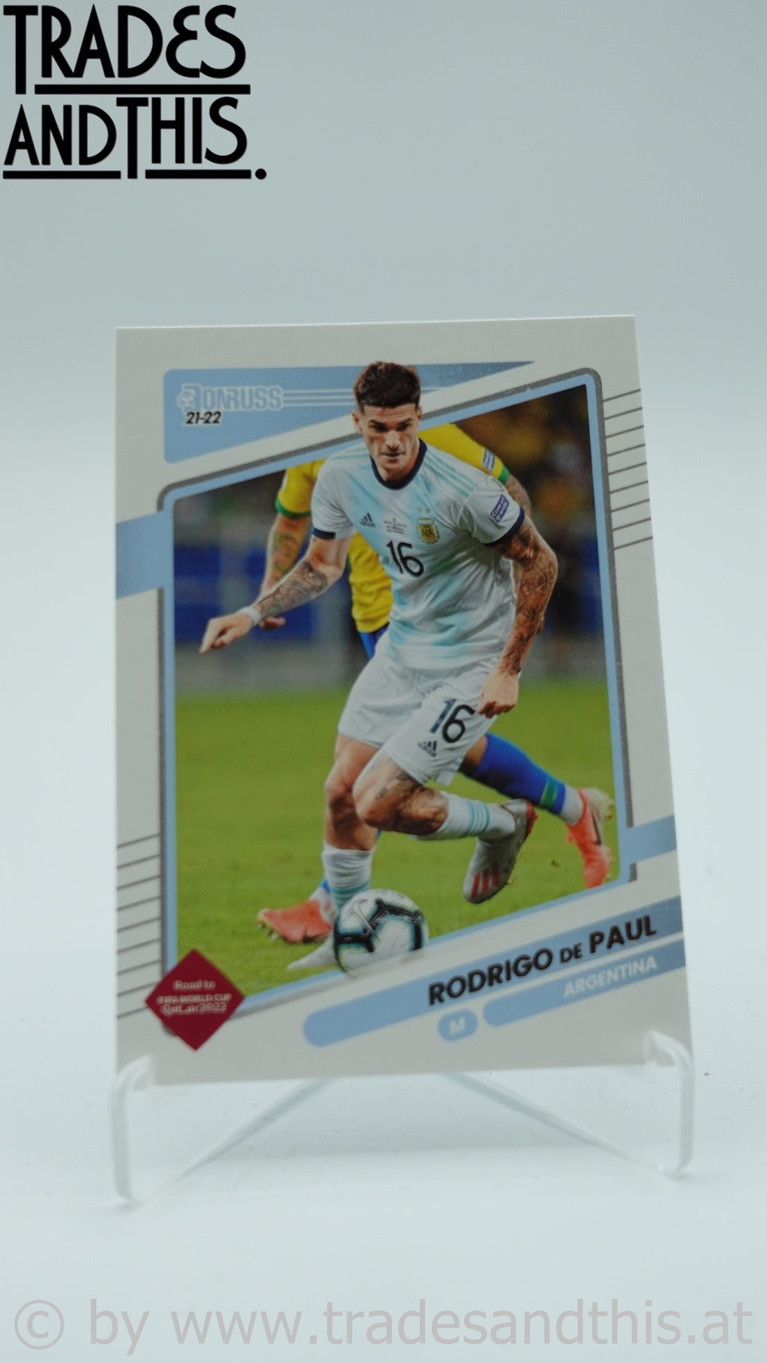 2021-22 Panini Donruss Road to Qatar Rodrigo De Paul #3 - Trades and This e.U.