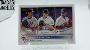 2022 Topps Series 1 AL Wins Leaders Gerrit Cole - Chris Flexen - Steven Matz #270