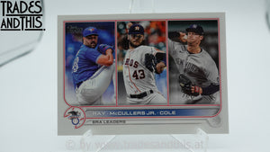 2022 Topps Series 1 AL ERA Leaders Robbie Ray - Lance McCullers Jr. - Gerrit Cole #283