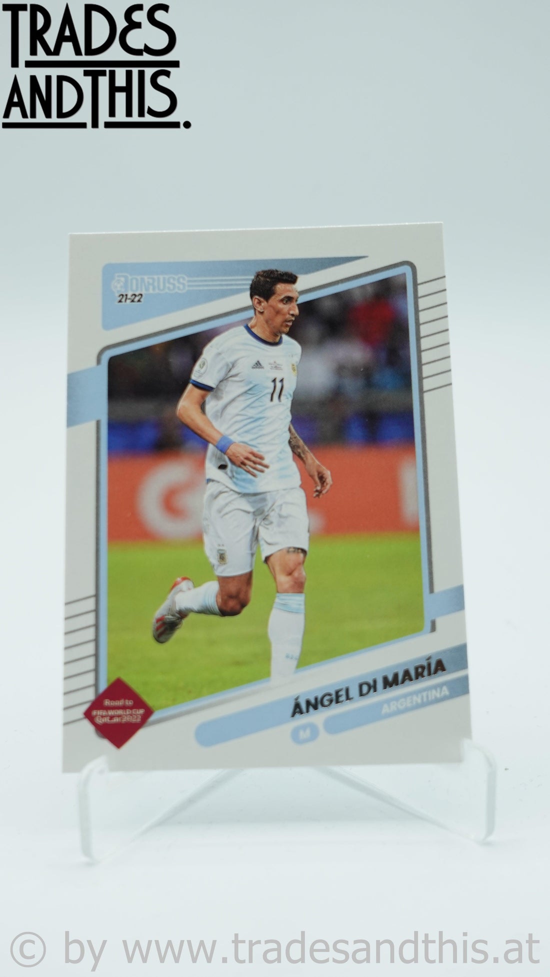 2021-22 Panini Donruss Road to Qatar Angel Di Maria #8 - Trades and This e.U.