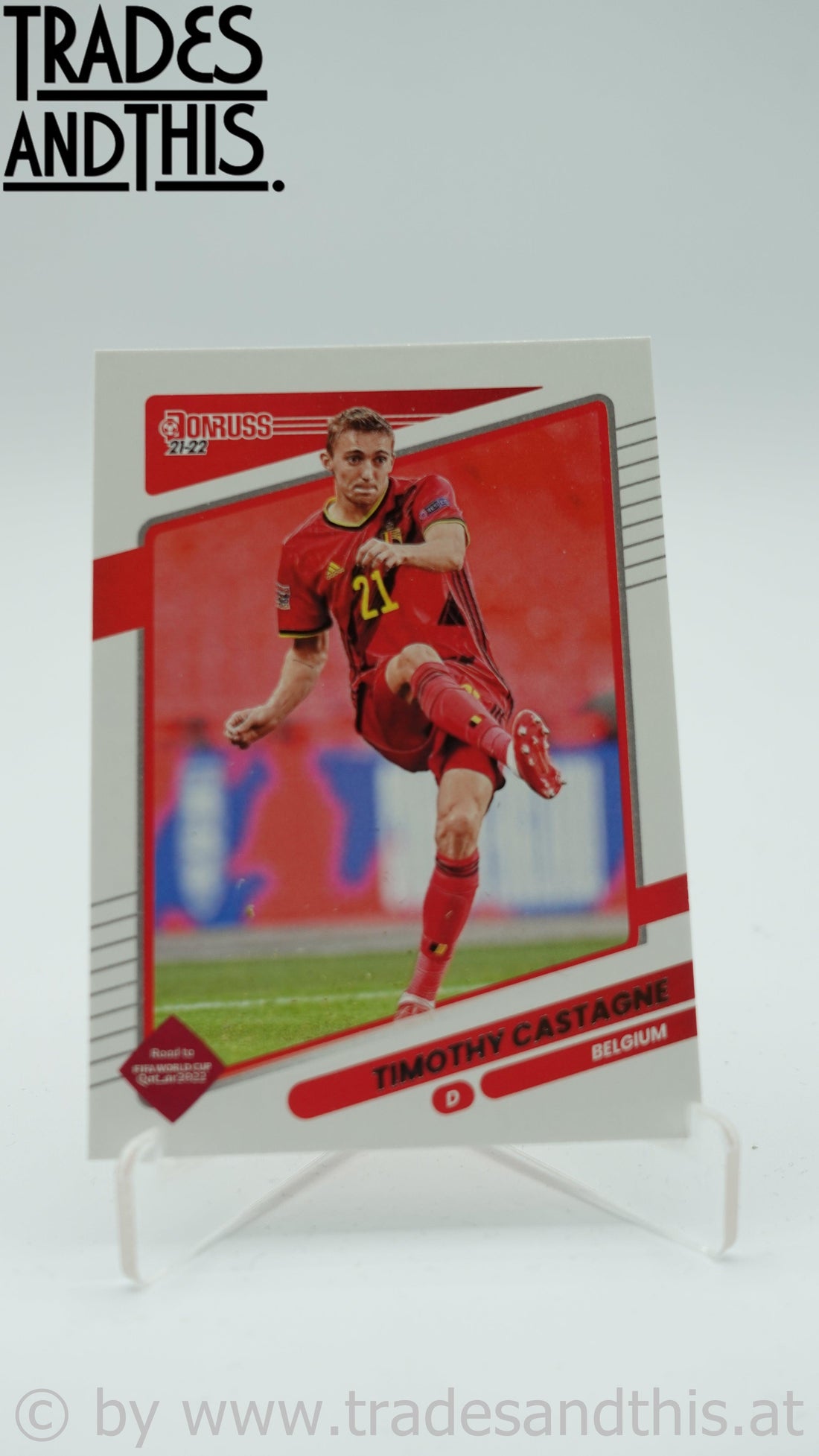 2021-22 Panini Donruss Road to Qatar Timothy Castagne #14 - Trades and This e.U.