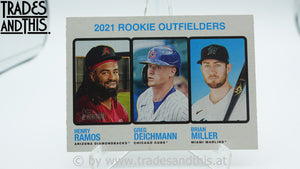 2022 Topps Heritage Henry Ramos RC / Brian Miller RC /Greg Deichmann #71 RC
