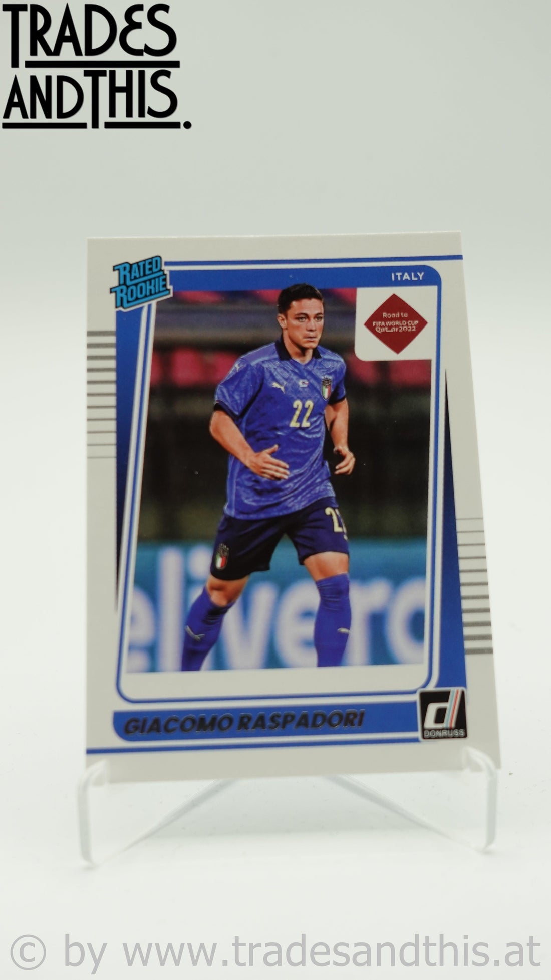 2021-22 Panini Donruss Road to Qatar Giacomo Raspadori #187 RC - Trades and This e.U.