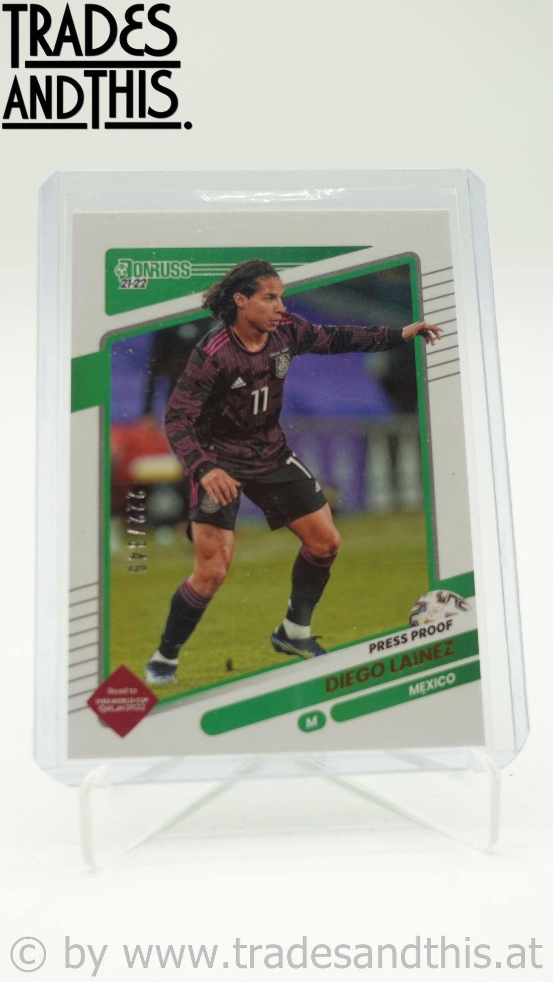 2021-22 Panini Donruss Road to Qatar Press Proof Gold 222/349 Diego Lainez #86 - Trades and This e.U.