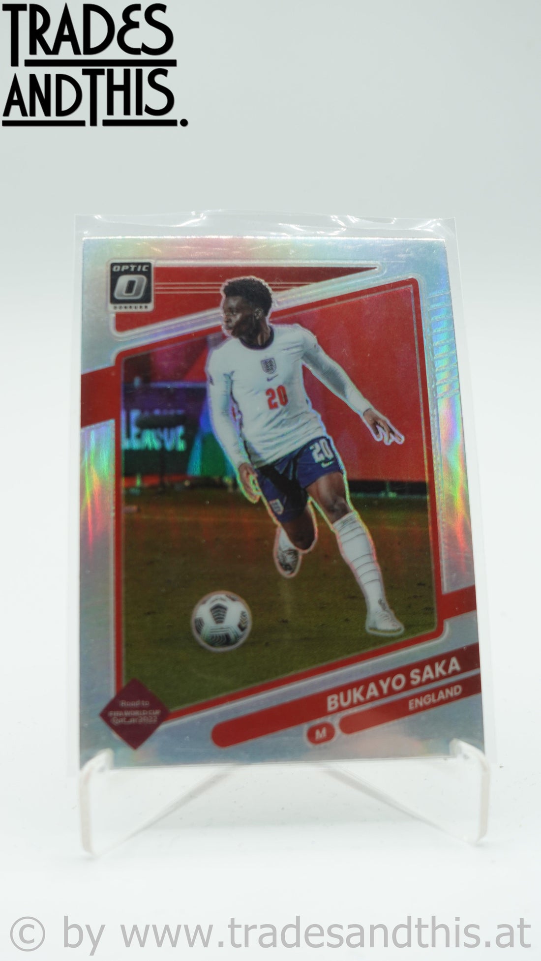 2021-22 Panini Donruss Road to Qatar Optic Holo Prizm Bukayo Saka #54 - Trades and This e.U.