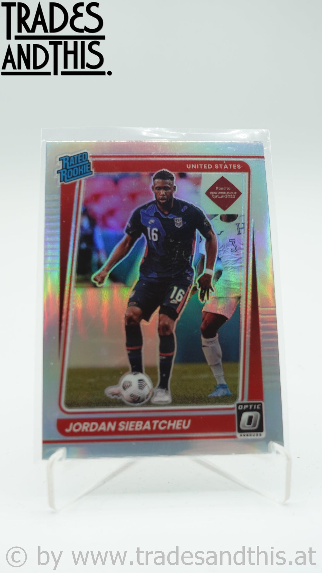 2021-22 Panini Donruss Road to Qatar Optic Holo Prizm Jordan Siebatcheu #194 RC - Trades and This e.U.