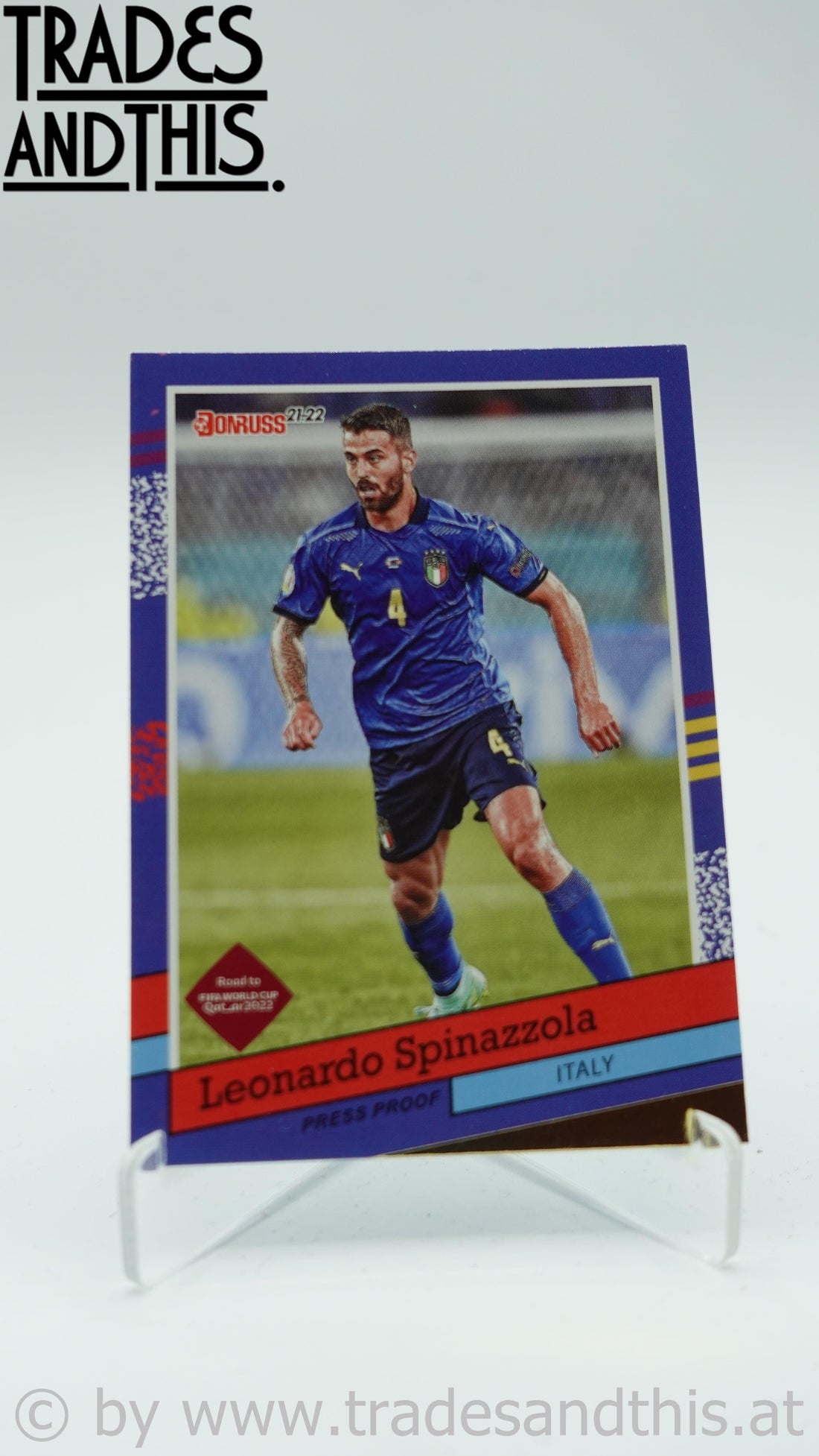 2021-22 Panini Donruss Road to Qatar 1991 Donruss Tribute Press Proof Leonardo Spinazzola #3 - Trades and This e.U.