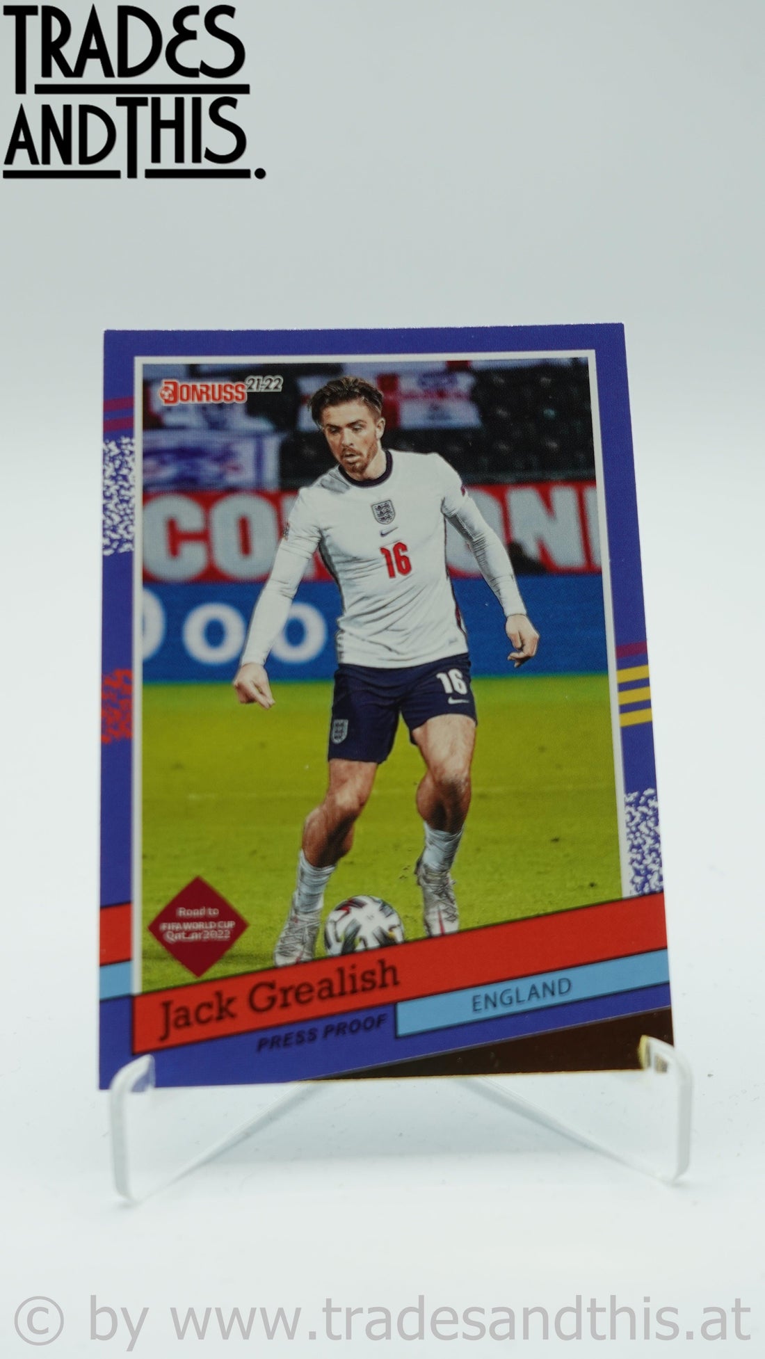 2021-22 Panini Donruss Road to Qatar 1991 Donruss Tribute Press Proof Jack Grealish #14 - Trades and This e.U.