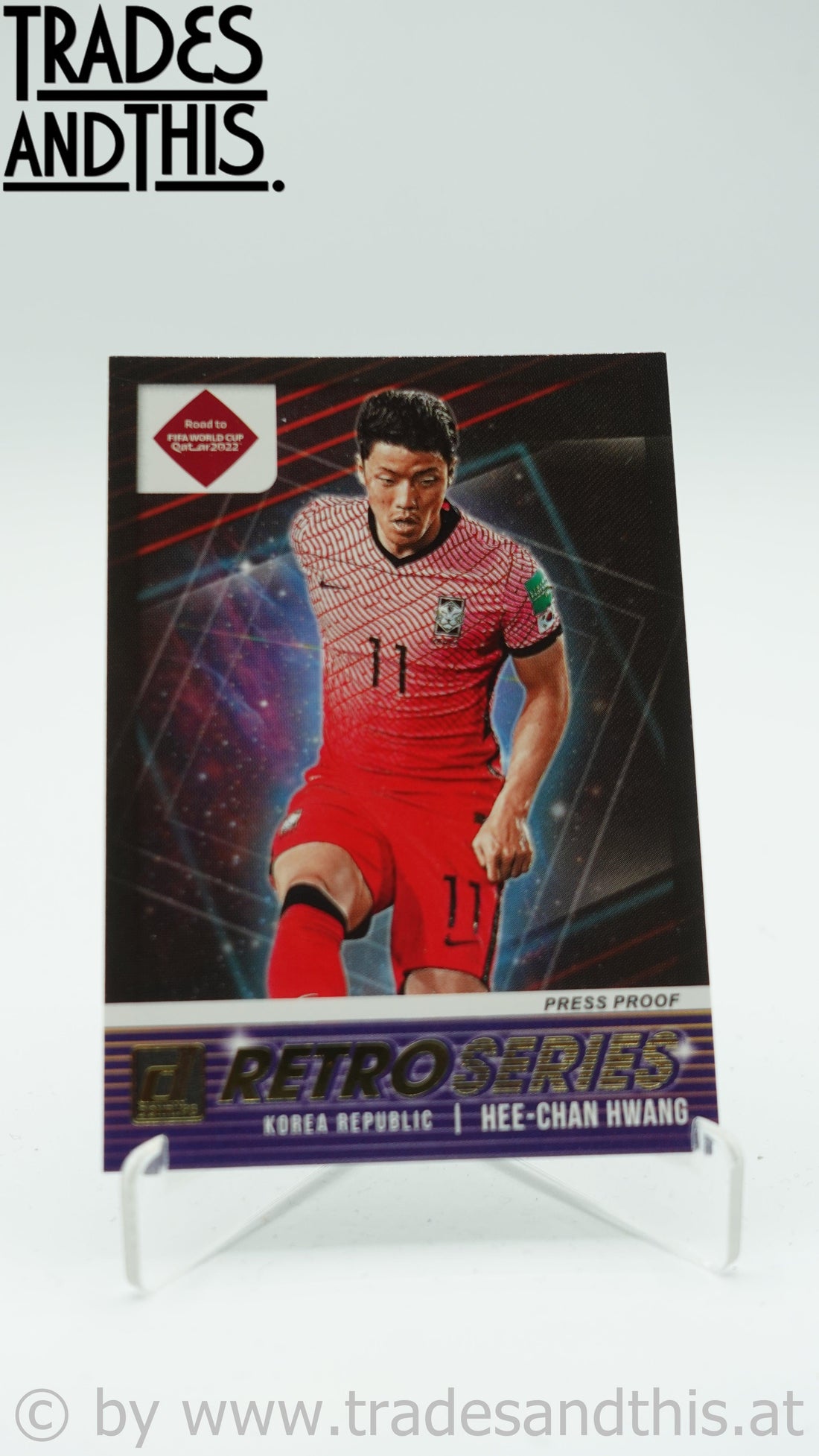 2021-22 Panini Donruss Road to Qatar Retro Series Press Proof Hee-Chan Hwang #8 - Trades and This e.U.