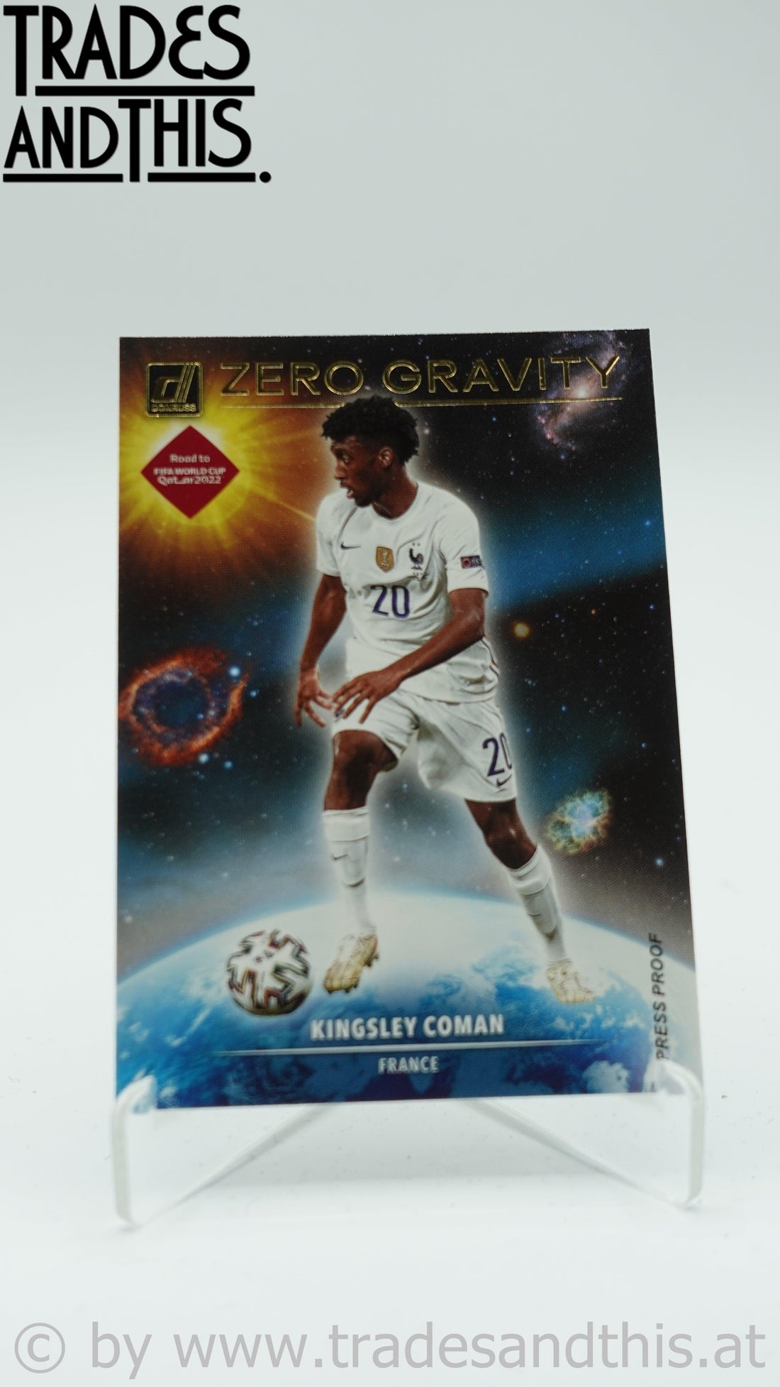 2021-22 Panini Donruss Road to Qatar Zero Gravity Press Proof Kingsley Coman #4 - Trades and This e.U.