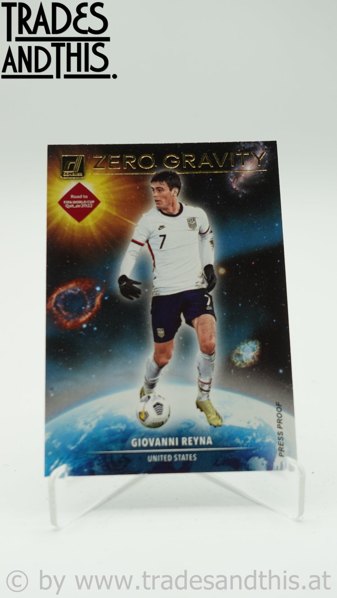 2021-22 Panini Donruss Road to Qatar Zero Gravity Press Proof Giovanni Reyna #19 - Trades and This e.U.