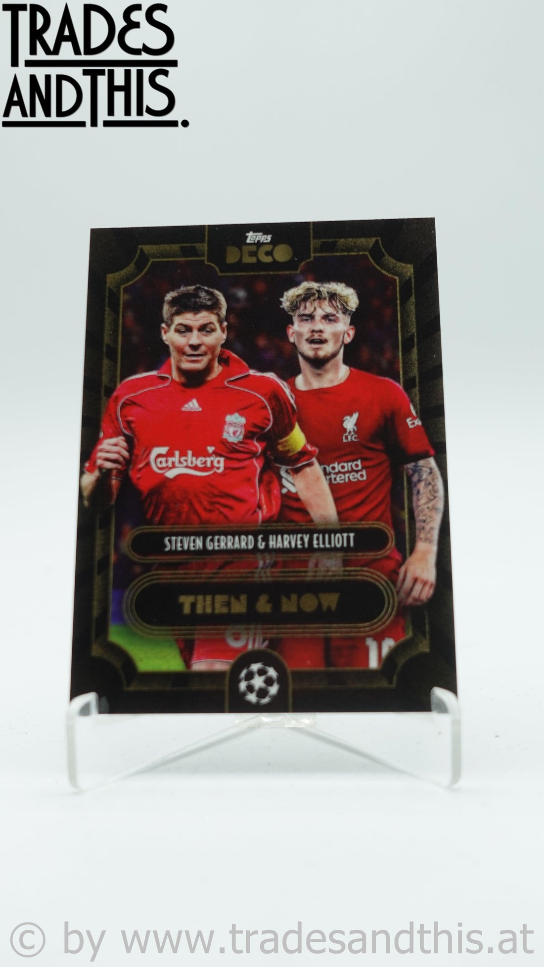 2022-23 Topps Deco UCL Then & Now Steven Gerrard - Harvey Elliott - Trades and This e.U.