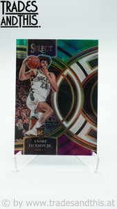 2023-24 Panini Select Basketball Premier Level Green, White, Purple Prizm Andre Jackson Jr. #134 RC