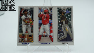 2022 Topps Opening Day Triple Play Fernando Tatis Jr. - Vladimir Guerrero Jr. - Ronald Acuna Jr. #TPC-10