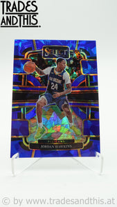 2023-24 Panini Select Basketball Blue Cracked Ice Prizm Jordan Hawkins #72 RC