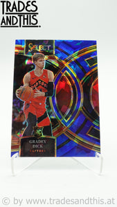 2023-24 Panini Select Basketball Blue Cracked Ice Prizm Gradey Dick #126 RC