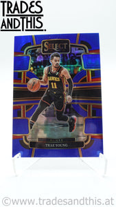 2023-24 Panini Select Basketball Blue Prizm Trae Young #43