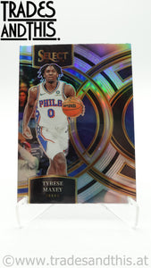 2023-24 Panini Select Basketball Silver Prizm Tyrese Maxey #157