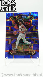 2023-24 Panini Select Basketball Blue Cracked Ice Prizm Shaedon Sharpe #15
