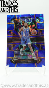 2023-24 Panini Select Basketball Blue Cracked Ice Prizm De'Aaron Fox #49