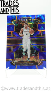 2023-24 Panini Select Basketball Blue Cracked Ice Prizm Keldon Johnson #61
