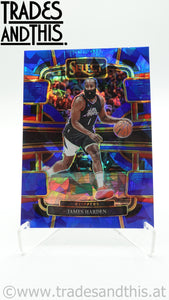 2023-24 Panini Select Basketball Blue Cracked Ice Prizm James Harden #64