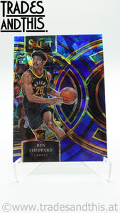2023-24 Panini Select Basketball Blue Cracked Ice Prizm Ben Sheppard #105 RC