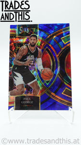 2023-24 Panini Select Basketball Blue Cracked Ice Prizm Paul George #187