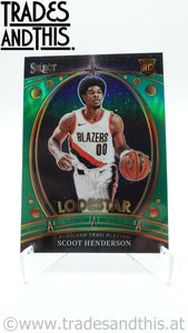 2023-24 Panini Select Basketball Lodestars Green Prizm Scoot Henderson #1 RC