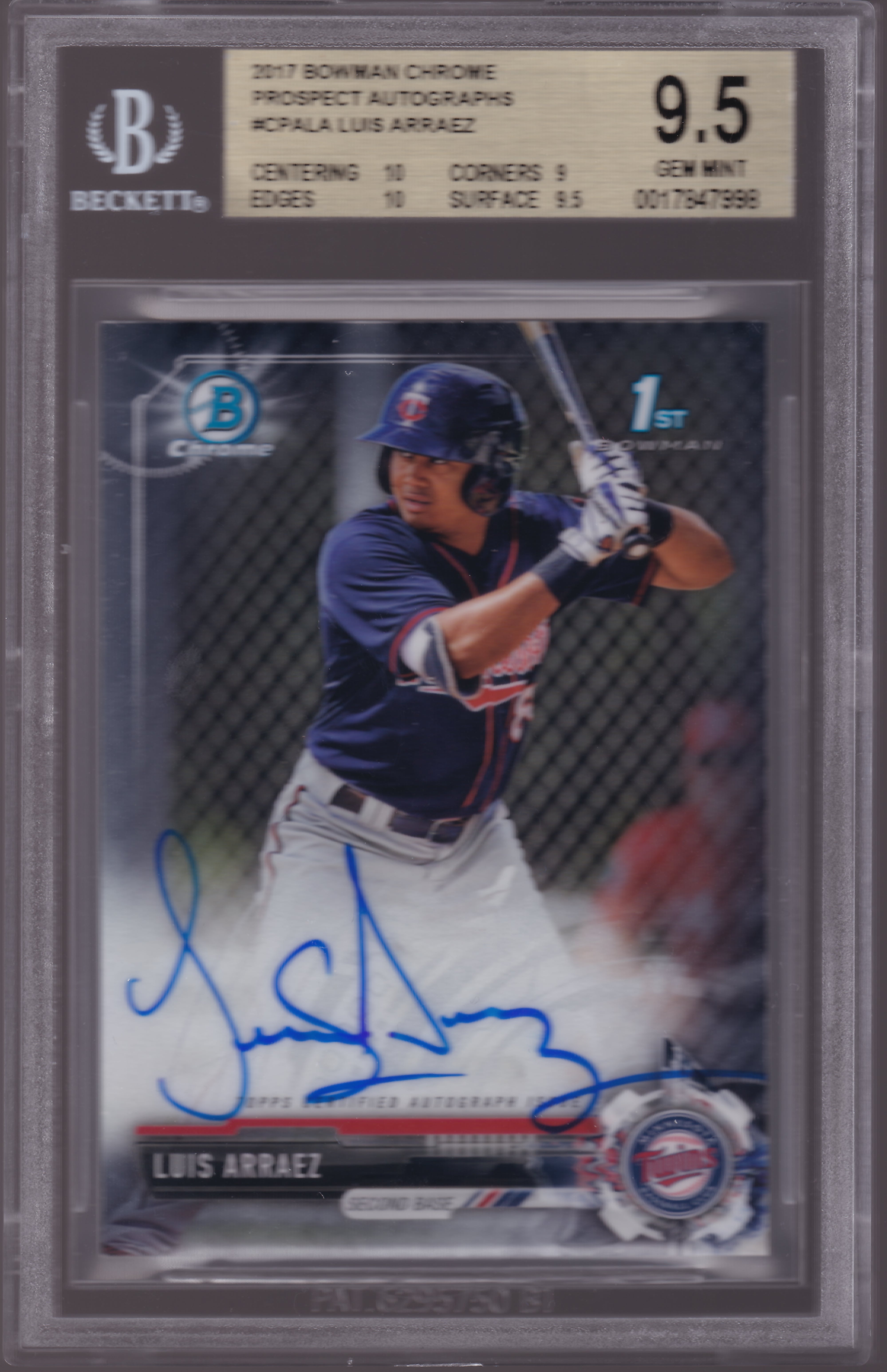 Luis Arraez 2017 Bowman Chrome Auto Refractor /499 #CPA-LA