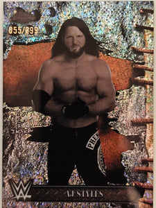 2025 Topps Chrome WWE x Cactus Jack Speckle Refractor 055/299 AJ Styles #20