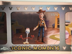 2025 Topps Chrome Disney Iconic Moments Woody Introduces Forky To The Gang #IM-20