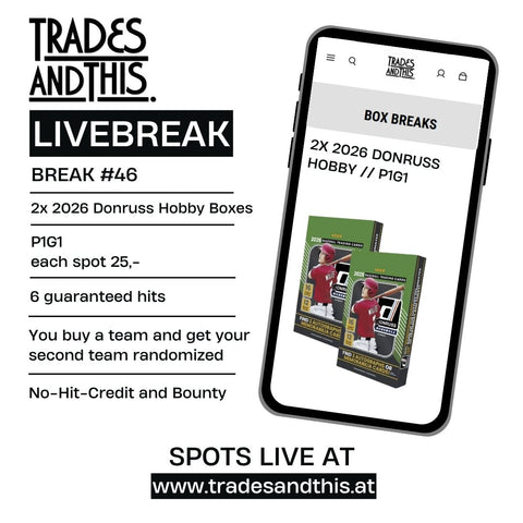 Break #46: 2x 2026 Donruss Hobby Boxes // P1G1