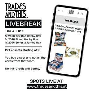 Break #53: 1x 2026 Finest Hobby + 1x 2026 Tier One + 1x 2026 Series 2 Jumbo // PYT