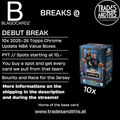 Blagocardz Debut Break: 10x 2025-26 Topps Chrome Update NBA Value Boxes // PYT