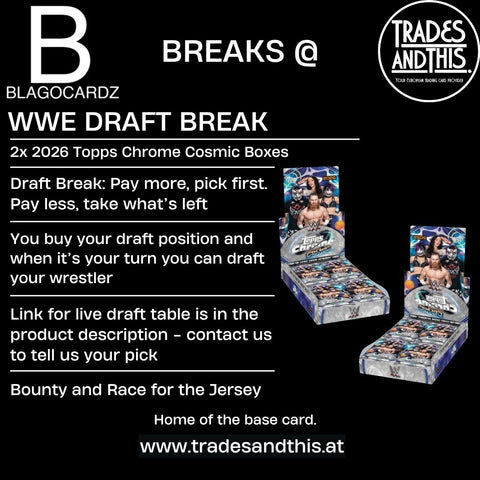 Blagocardz WWE Draft Break: 2x 2026 Topps Chrome Cosmic WWE Boxes
