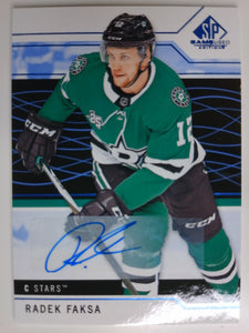 2018-19 Upper Deck SP Game Used Blue Auto Radek Faksa #38