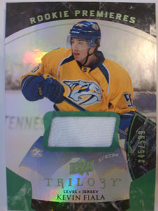 2015-16 UPPER DECK TRILOGY RAINBOW GREEN JERSEY 345/599 KEVIN FIALA #108 RC