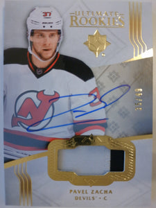 2016-17 UD Ultimate Collection Rookie Patch Gold 35/49 Pavel Zacha #155 RC
